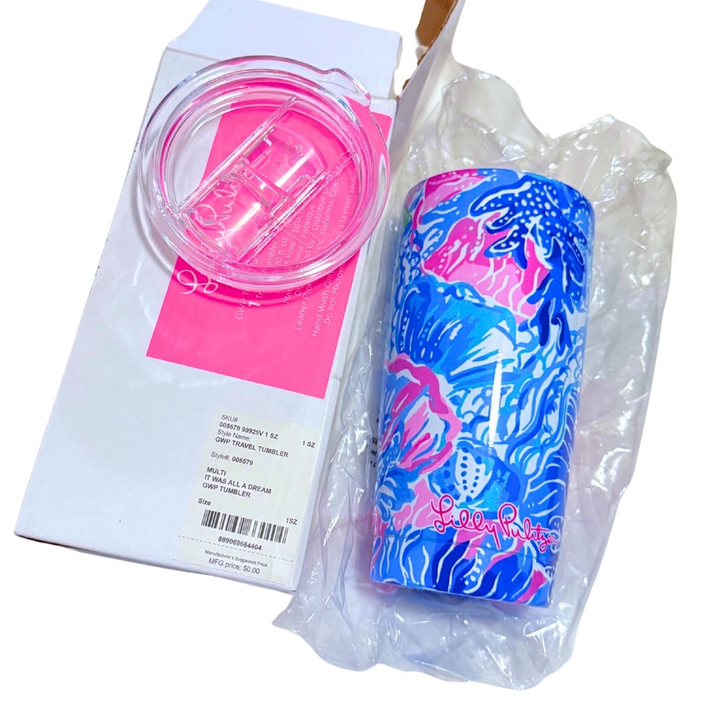 Lilly Pulitzer Travel Tumbler • It Was All a Dream • Insulated Metal • 20 oz